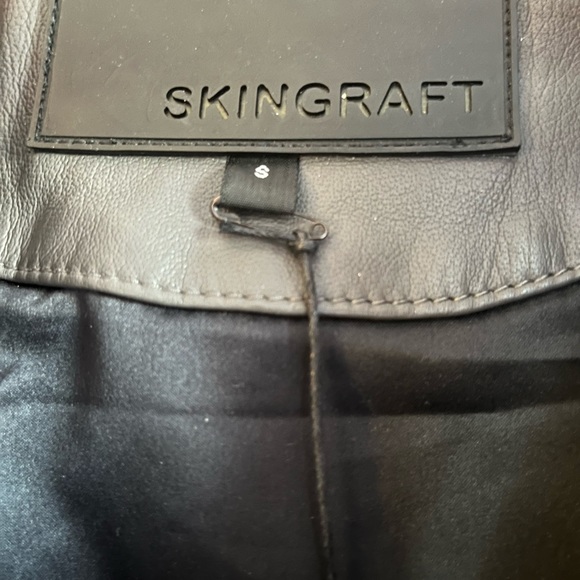 *NWT* SKINGRAFT gorgeous lambskin leather bomber DEEP GREY - Picture 2 of 6